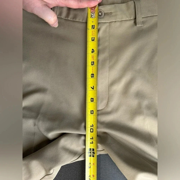 Haggar Mens 36  Cool 18 Pro Expandable Waist Comfort Stretch Shorts‎ Khaki - Picture 8 of 13